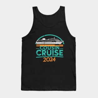 Funny Cousin Cruise 2024 Retro Family Matching Reunion Trip Tank Top